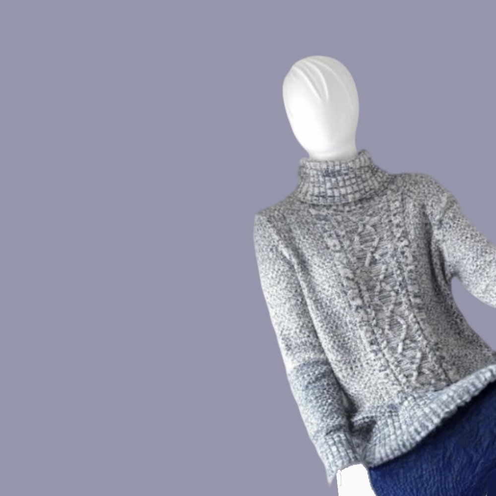 Banana Republic marled cotton cable knit stretchy tunic sweater size M